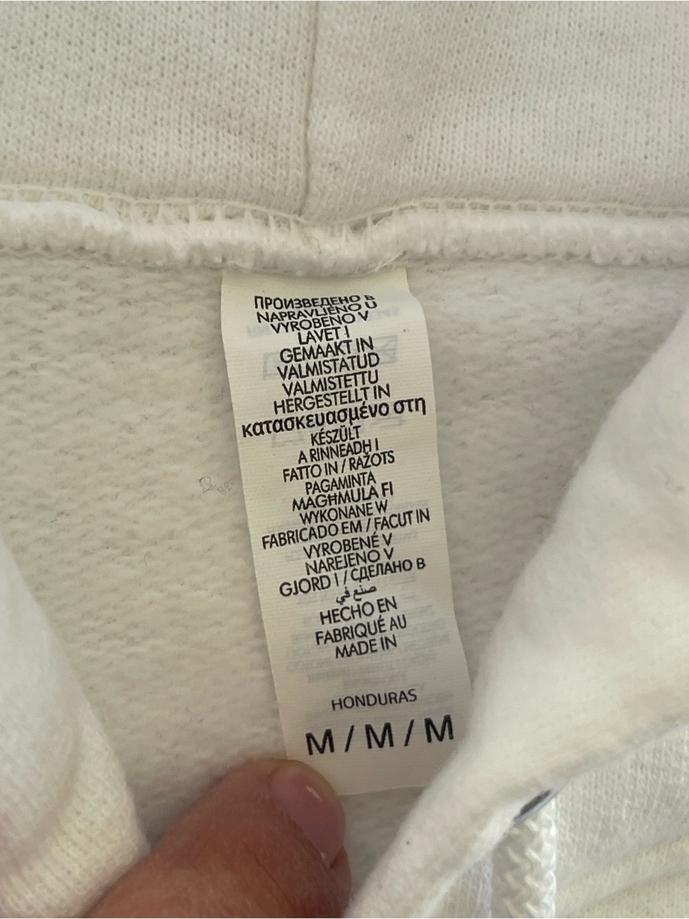 White Hoodie Sweater with Red Script Logo - Picture 2 of 10
